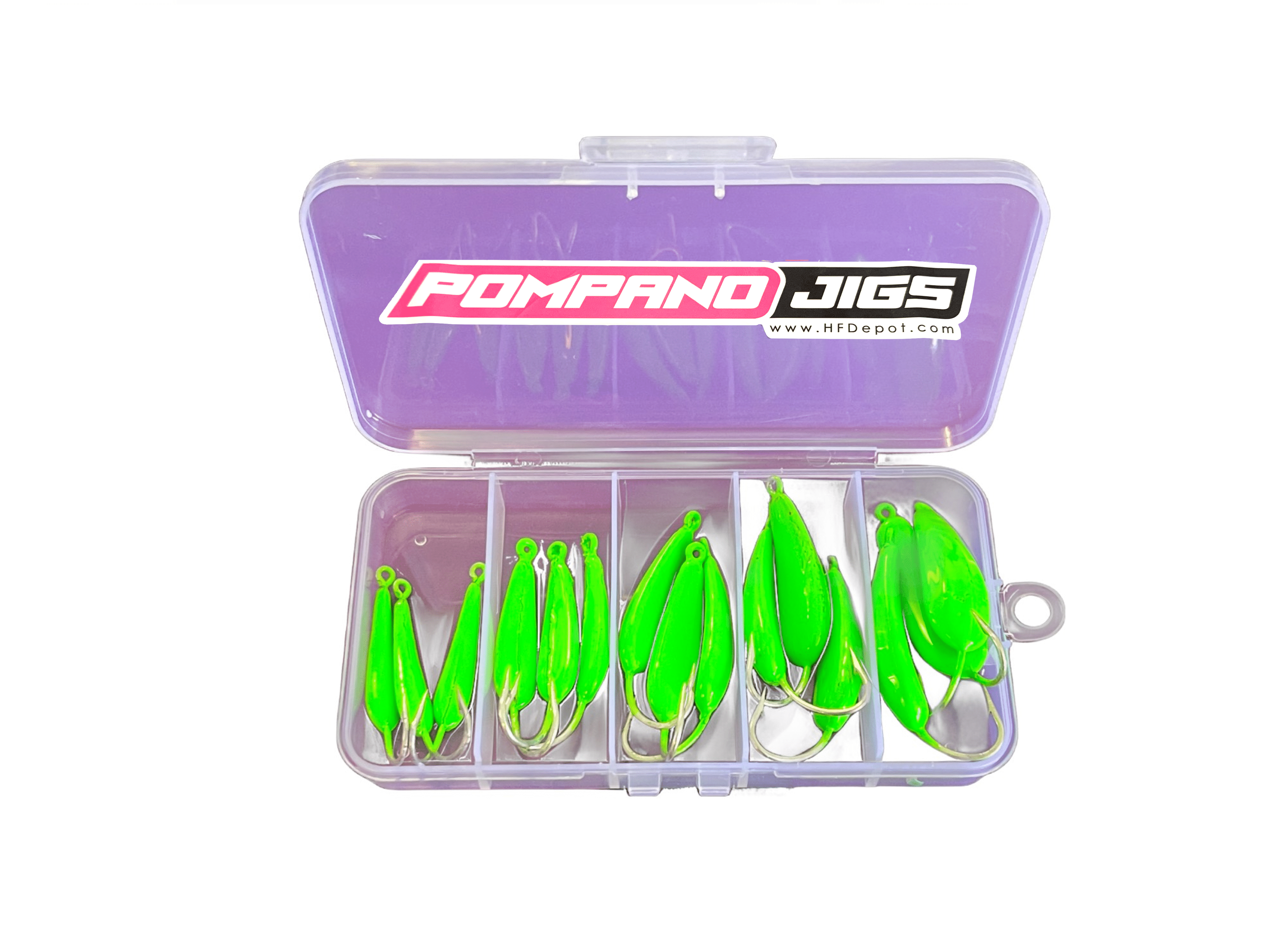 Pompano Goofy Jigs 10 Pack Green Chartreuse & Bright Candy Pink Combo Pack  