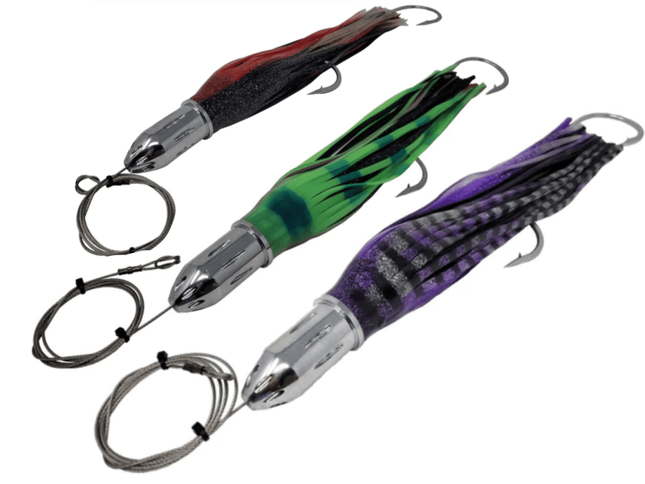 Chrome Jet Head Saltwater Trolling Lures With 12/0 Hookset (17oz)